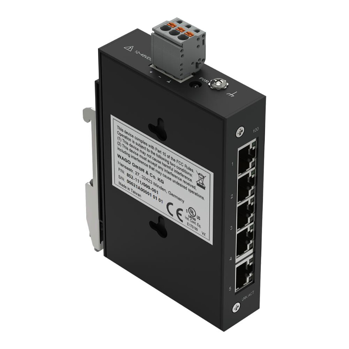 WAGO Industrial-ECO-Switch 5 Ports 100Base-TX schwarz 852-111/000-001