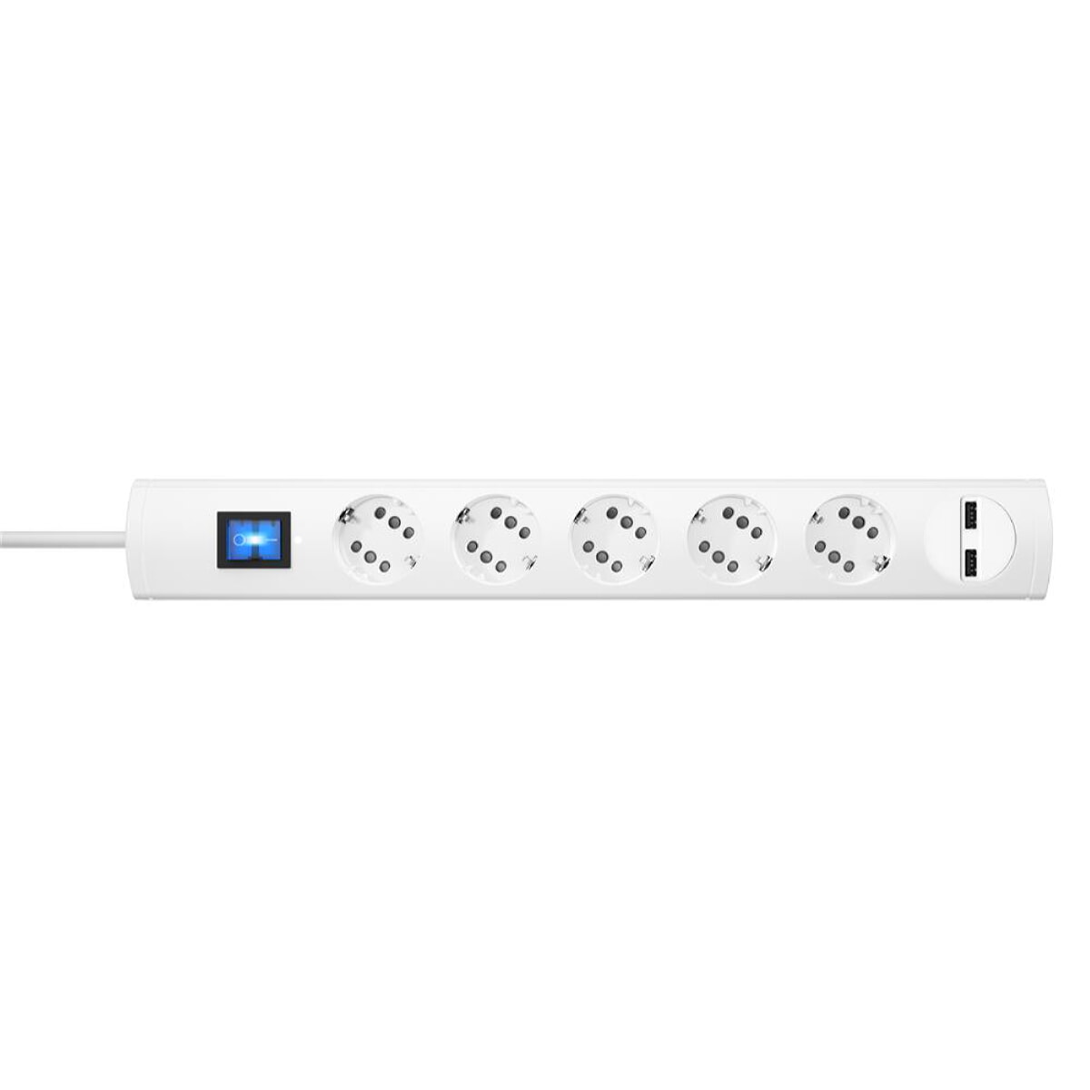 Kopp Steckdosenleiste DUOversal Plus 5fach weiß 1,4m USB, 234902000