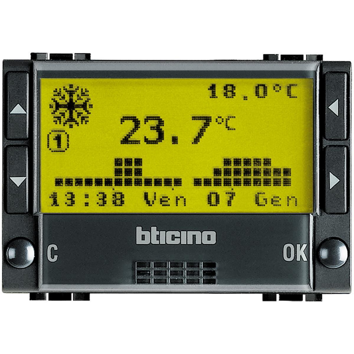 Bticino Thermostat mit Display anthrazit UP