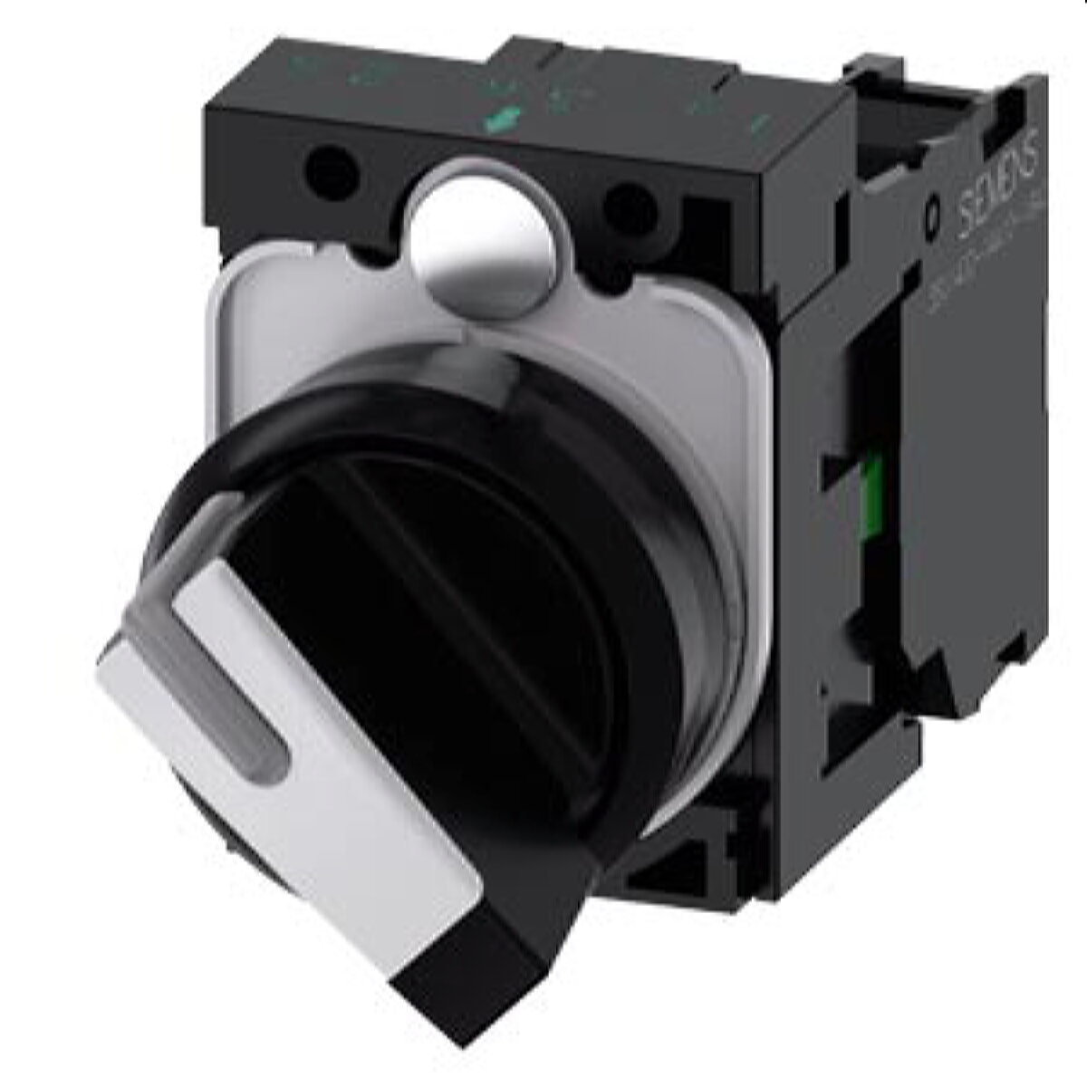 Siemens Knebelschalter beleuchtbar 22mm rund schwarz weiss 3SU1100-2BF60-1BA0