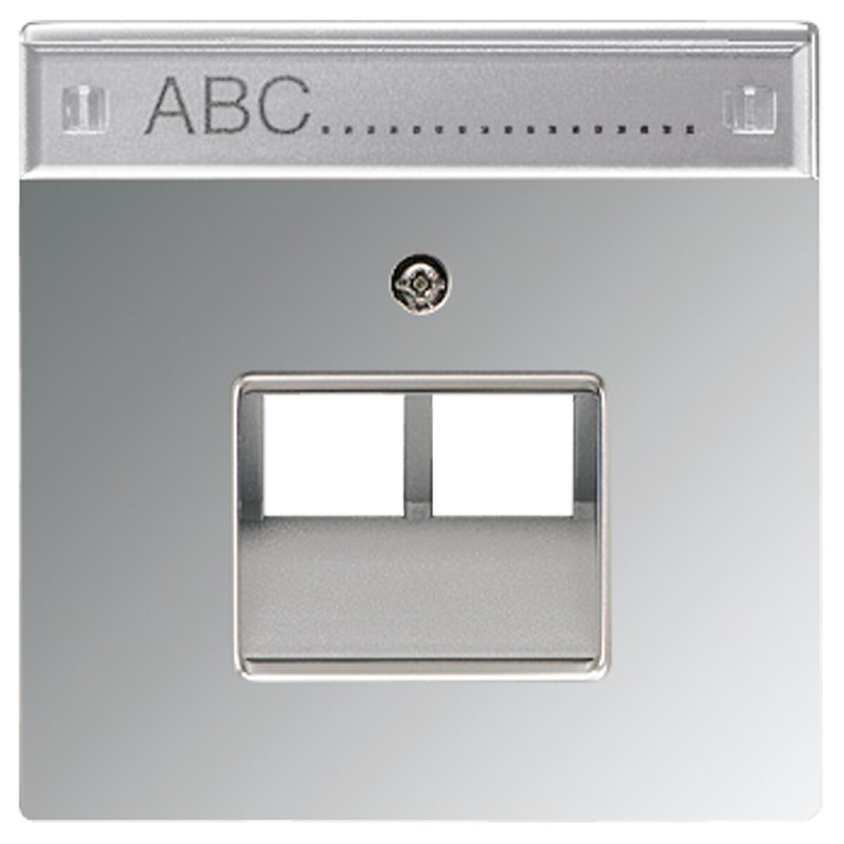 Jung Abdeckung für IAE/UAE-Anschlussdosen 2 x 8-polig, mit Schriftfeld, Metall verchromt, Serie LS, glanzchrom GCR2969-2NAUA
