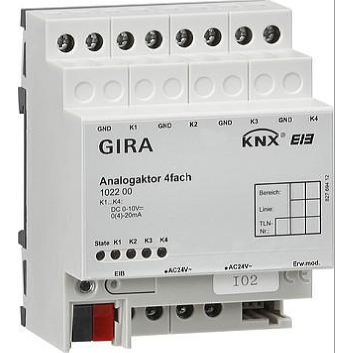 Gira Analogaktor 102200 KNX/EIB Analog 4fach REG