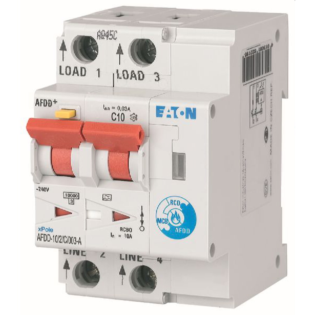 EATON Electric Brandschutzschalter AFDD-10/2/C/003-A C10A 2polig 0,03A TypA