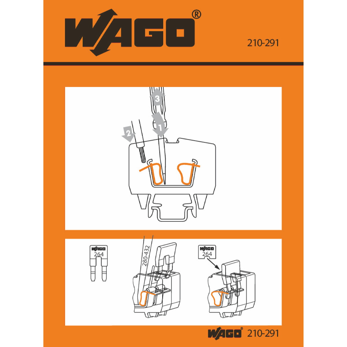 WAGO Handhabungsaufkleber für Mini-Reihenklemmen mit Frontverdrahtung Serie 264 210-291