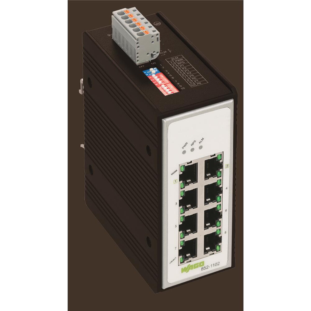WAGO Industrial-Switch 8 Ports 1000Base-T schwarz 852-1102