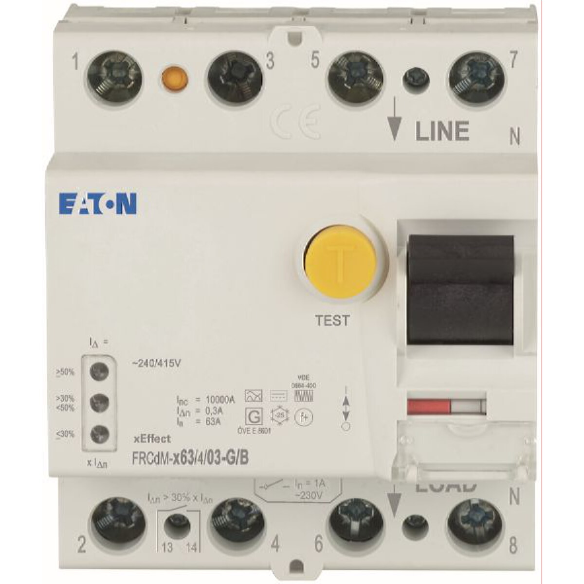 EATON Electric FI-Schutzschalter allstromsensitiv FRCdM-63/4/03-G/B 63/0,3A 4polig G/B