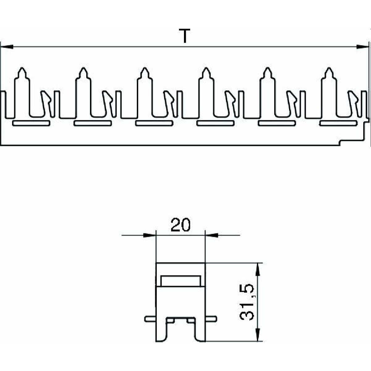 OBO Profilverbinder BKN3 PV N3 75H horizontal f. Konsole