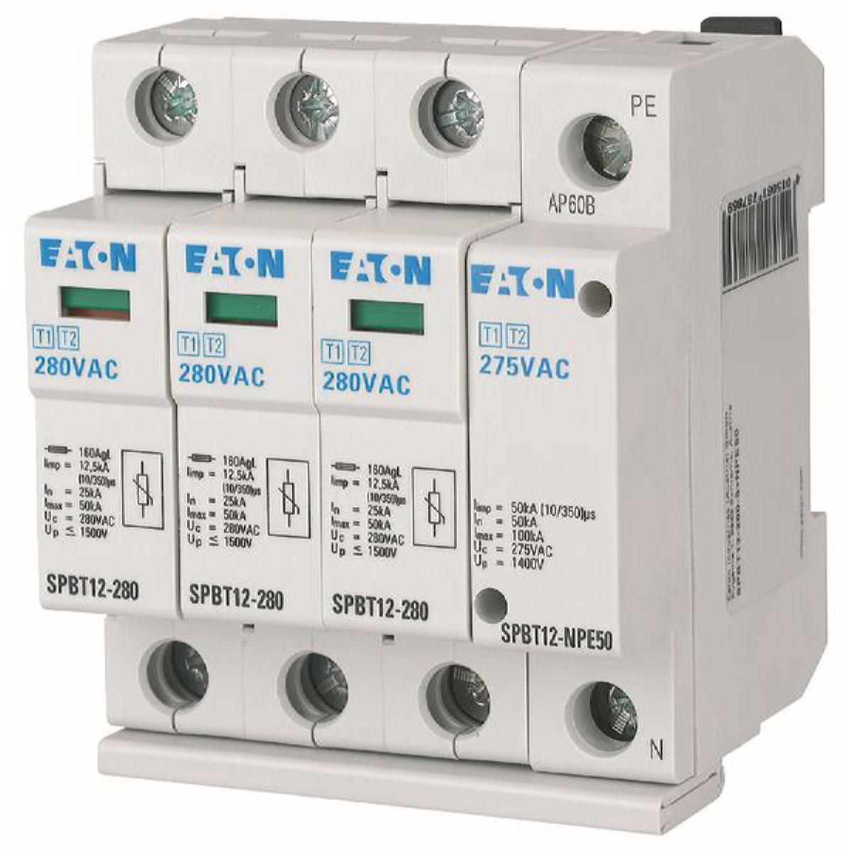 Eaton Electric Überspannungsableiter SPBT12-280-3+NPE50 50kA N-PE