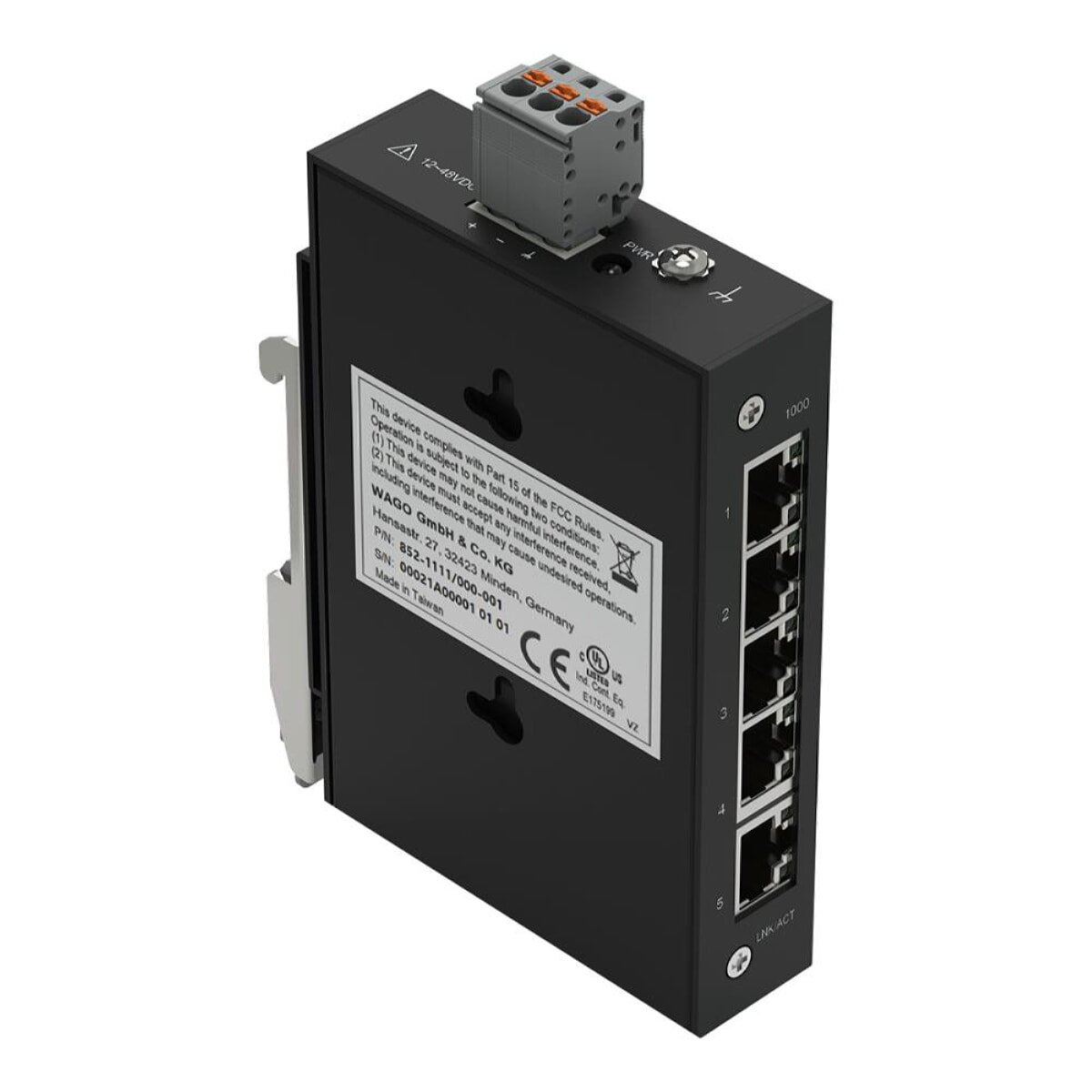WAGO Industrial-ECO-Switch 5 Ports 1000Base-T schwarz 852-1111/000-001