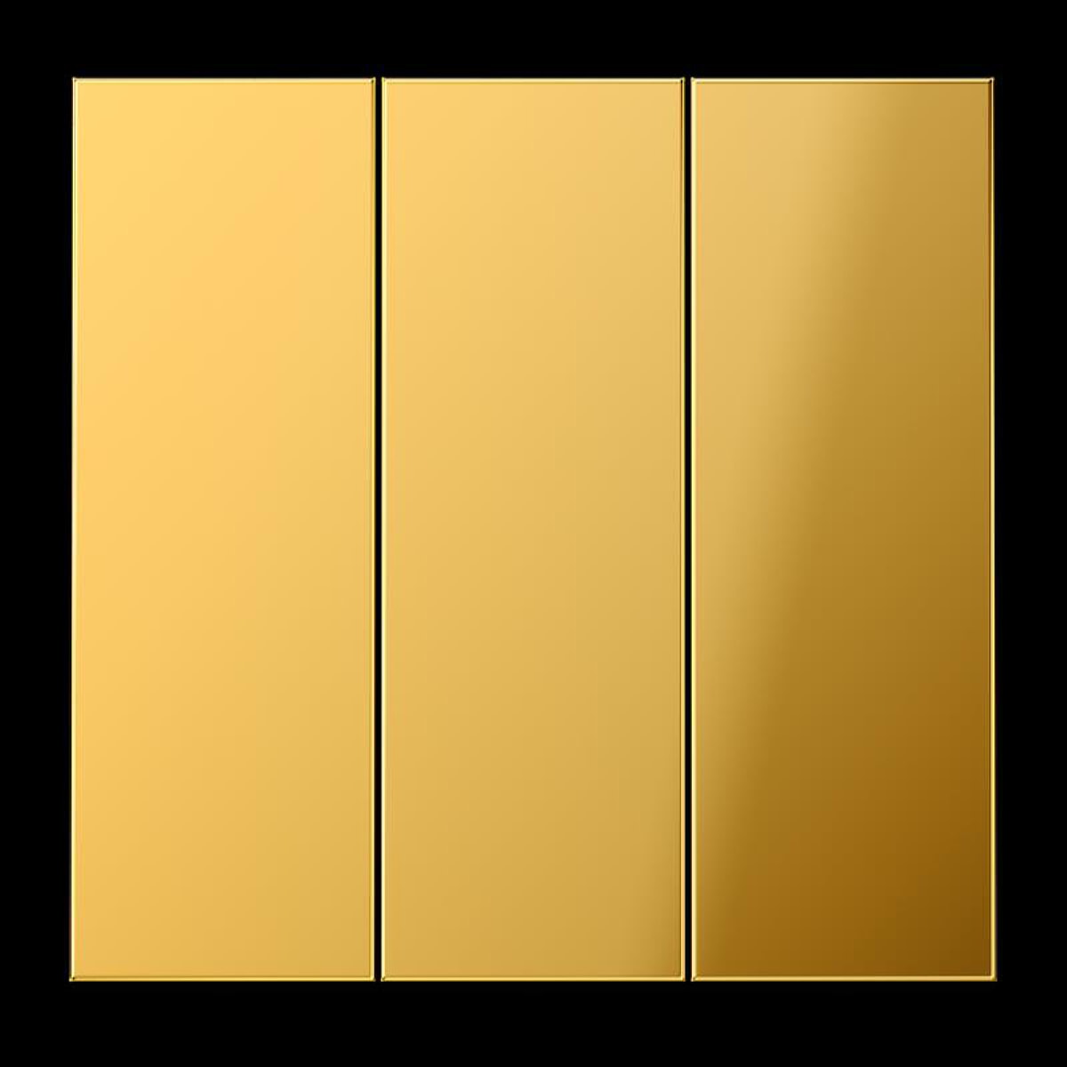 Jung Wippe 3fach, Metall goldfarben PVD-beschichtet, Serie LS, goldfarben GO993