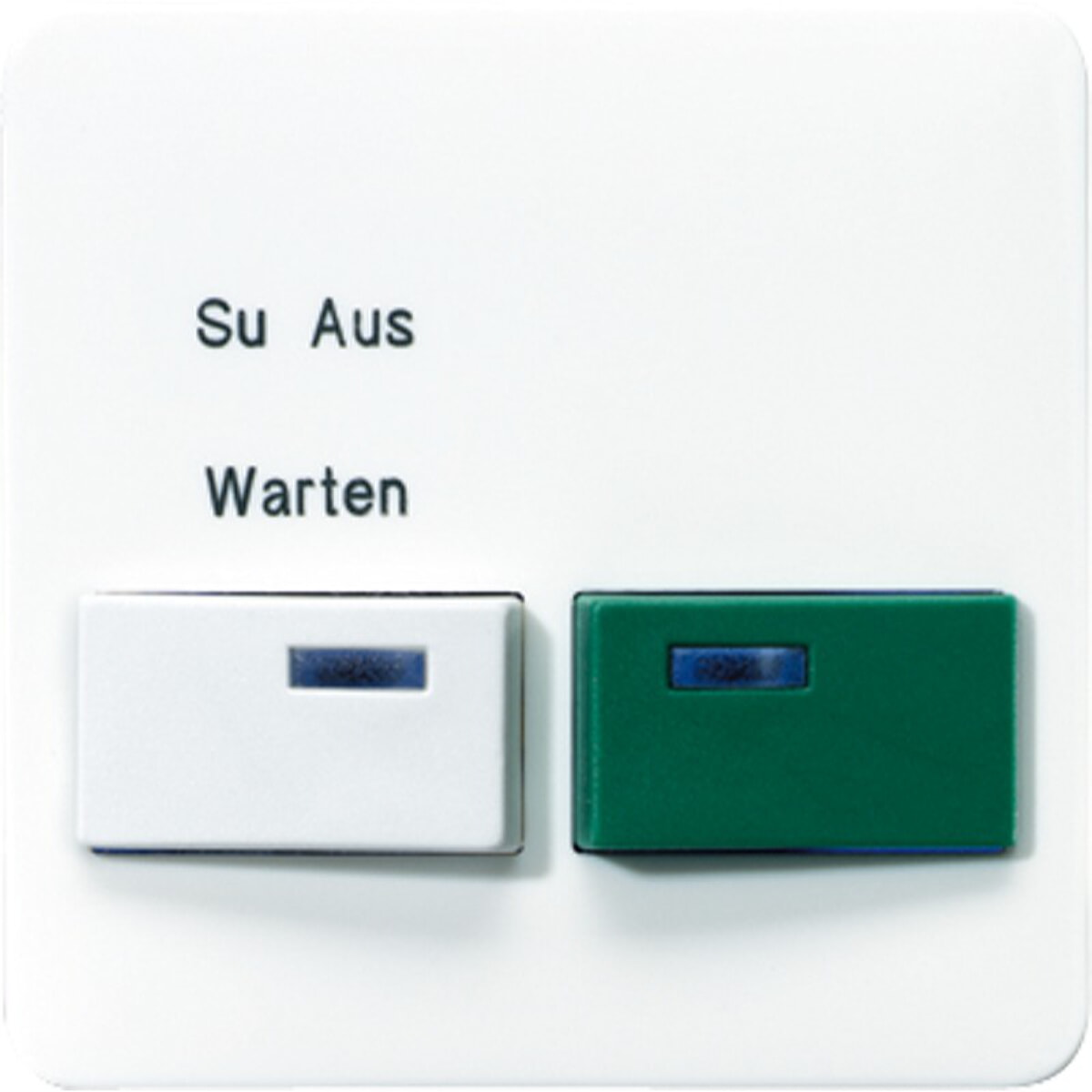 Jung Abdeckung für Ackermann, Typ 73642 B – Dienstzimmereinheit –, weiß, grün, Serie CD, alpinweiß CD642B-2WW