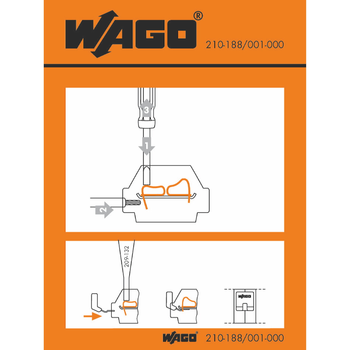 WAGO Handhabungsaufkleber für Klemmenleisten mit seitlicher Verdrahtung Serien 260 bis 262 210-188/001-000