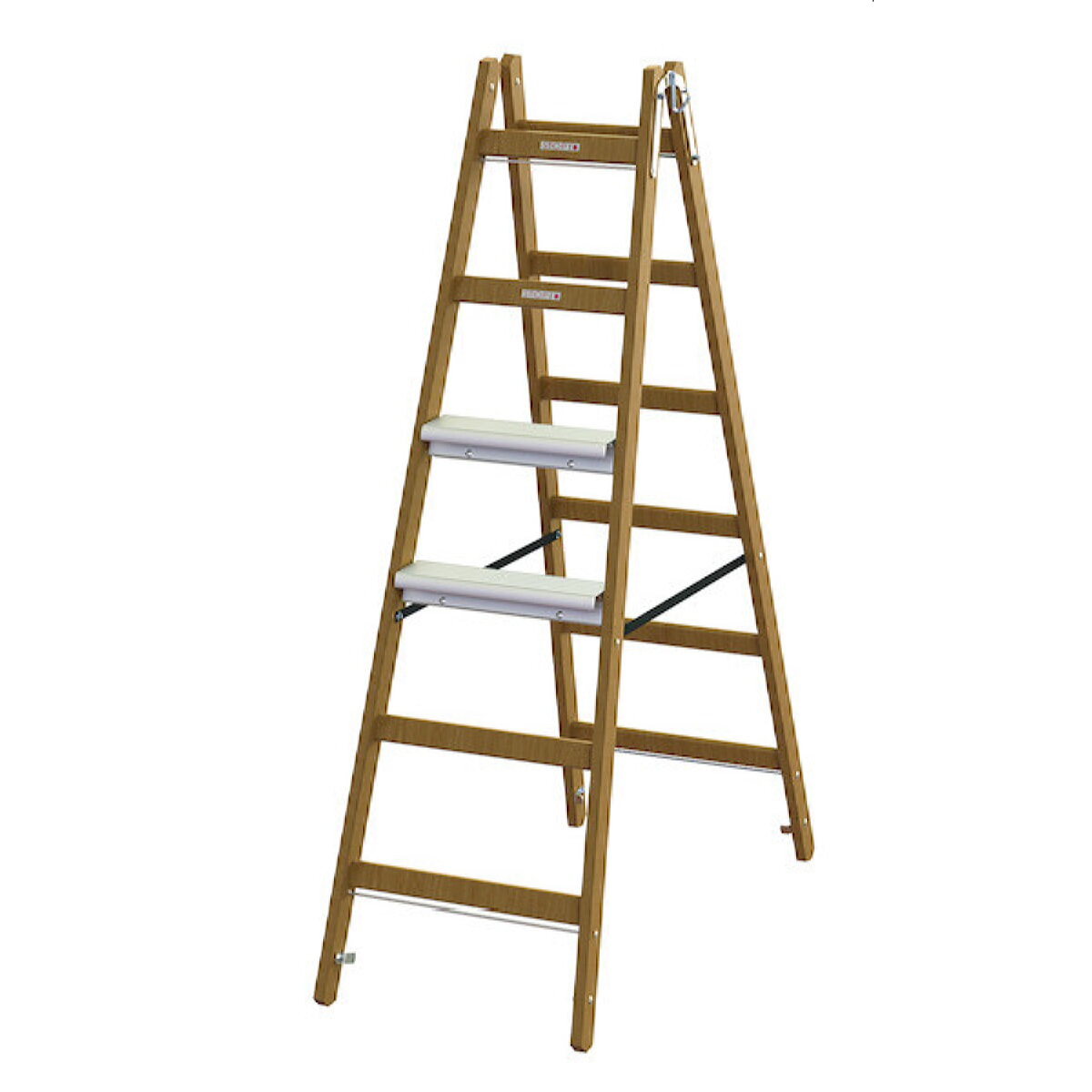 PROT Holz-Stehleiter PHSLAE26 + Alu-Stufen einseitig 2x6 05105698