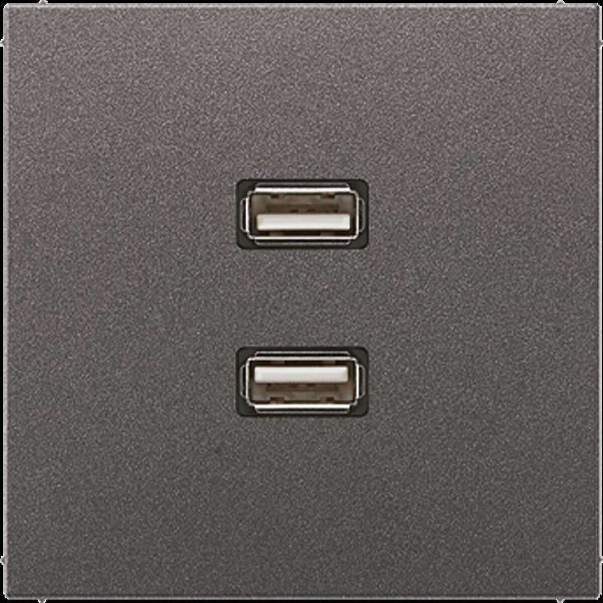 Jung Multimedia-Anschlusssystem 2 x USB 2.0, Serie LS, anthrazit (lackiertes Aluminium) MAAL1153AN
