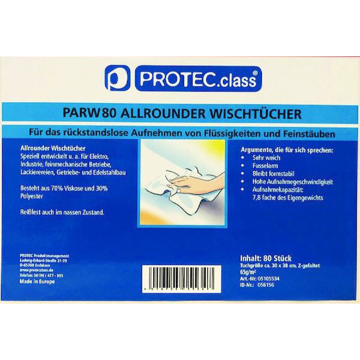 Protec.class Wischtücher PARW80 Allrounder (VPE80 Stk.) 05105534